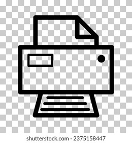 Printer document web icon, printout machine technology flat sign vector illustration .