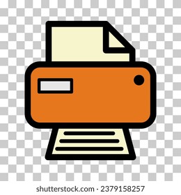 Printer document web icon, printout machine technology flat sign vector illustration .