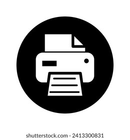 Printer document web icon, printout machine technology flat sign vector illustration .