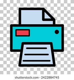 Printer document web icon, printout machine technology flat sign vector illustration .