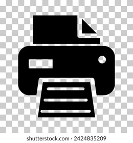 Printer document web icon, printout machine technology flat sign vector illustration .