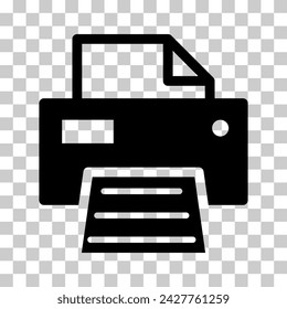 Printer document web icon, printout machine technology flat sign vector illustration .