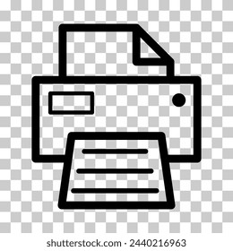 Printer document web icon, printout machine technology flat sign vector illustration .