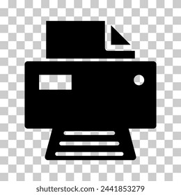 Printer document web icon, printout machine technology flat sign vector illustration .