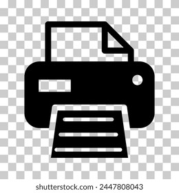 Printer document web icon, printout machine technology flat sign vector illustration .