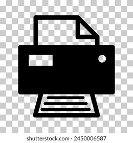 Printer document web icon, printout machine technology flat sign vector illustration .