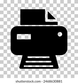 Printer document web icon, printout machine technology flat sign vector illustration .