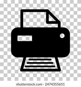 Printer document web icon, printout machine technology flat sign vector illustration .