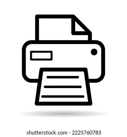 Printer document web shadow icon, printout machine technology flat sign vector illustration .