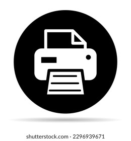 Printer document web shadow icon, printout machine technology flat sign vector illustration .