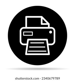 Printer document web shadow icon, printout machine technology flat sign vector illustration .