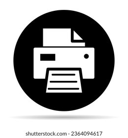 Printer document web shadow icon, printout machine technology flat sign vector illustration .