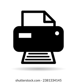 Printer document web shadow icon, printout machine technology flat sign vector illustration .