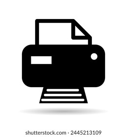 Printer document web shadow icon, printout machine technology flat sign vector illustration .