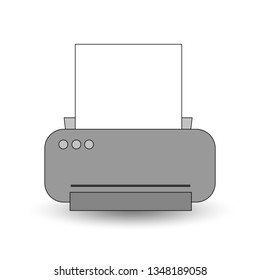 printer doodle icon cartoon. grey colors. vector illustration eps10