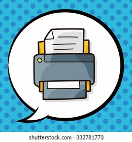 printer doodle, speech bubble