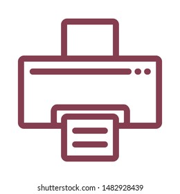 Printer education line icon logo design