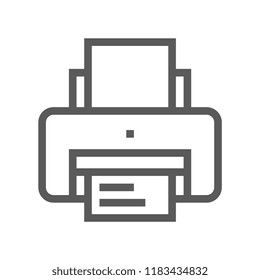 Printer. Electronic Devices Vector Line Icon. Editable Stroke. 48x48 Pixel Perfect