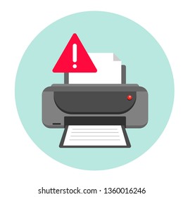 Printer Error. Vector illustration concept on white background