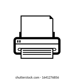 Printer or fax black icon isolated vector illustration for app graphic and web design