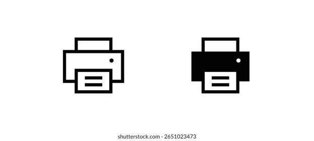 Ícone de impressora ou fax definido. Símbolo da Web com traço editável e em estilo plano isolado. ícone da impressora símbolo símbolo ilustração vetorial