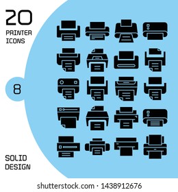 printer and fax icons set 