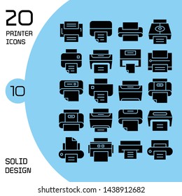 printer and fax icons set 