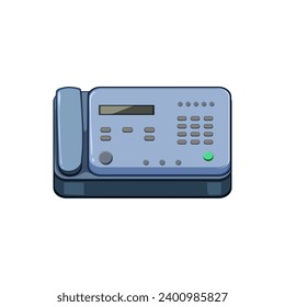 Cartoon für Drucker-Faxgeräte. Telefonbüro, Symboldruck, Faxdruckerzeichen für Webdokumente. einzelne Vektorgrafik-Vektorgrafik