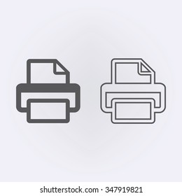 Printer or fax outline icon . Web symbol . Vector illustration