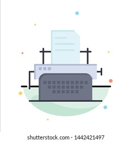 Printer, Fax, Print, Machine Abstract Flat Color Icon Template