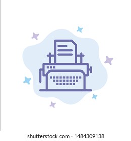 Printer, Fax, Print, Machine Blue Icon on Abstract Cloud Background. Vector Icon Template background