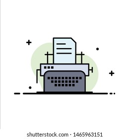 Printer, Fax, Print, Machine  Business Flat Line Filled Icon Vector Banner Template. Vector Icon Template background