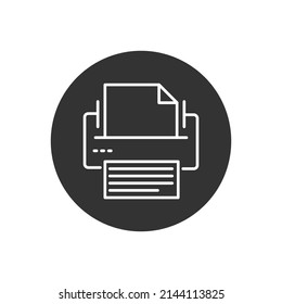 Printer or Fax Related Line Icon. Editable Stroke Web Symbol. Office Equipment Vector Illustration. Fax Logo.