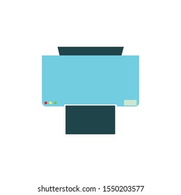printer or fax, vector icon or symbol machine
