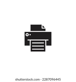 Printer fill icon vector. Simple fax sign