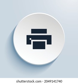 printer fill pixel art icon design. Button style circle shape isolated on white background. Vector illustration