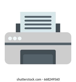Printer flat icon, fax and office, vector graphics, a colorful solid pattern on a white background, eps 10.