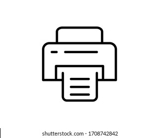 Printer flat icon. Thin line signs for design logo, visit card, etc. Single high-quality outline symbol for web design or mobile app. Printer outline pictogram.
