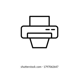 Printer flat icon. Thin line signs for design logo, visit card, etc. Single high-quality outline symbol for web design or mobile app. Printer outline pictogram.