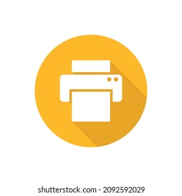 Printer flat vector button icon
