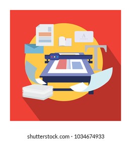 Printer flat vector icon with shadow