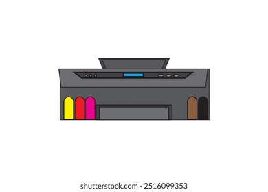 Printer flat vector illustration graphics design for web and app design, marketing, advertising, branding projects, and print and digital media mockups.