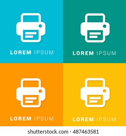 Printer Four Color Material Designed Icon / Logo