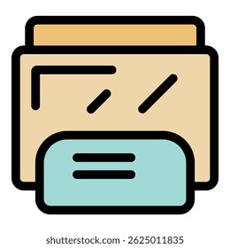 Printer generating documents with status indicator showing progress, ideal for projects related to printing, office work, and technology