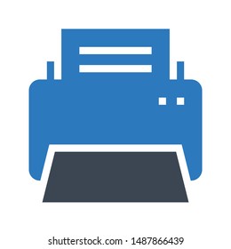 printer glyph colour vector icon