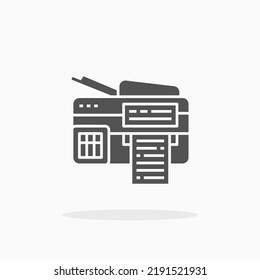Icono de teclado de impresora. Se puede usar para productos digitales, presentación, diseño de impresión y más.