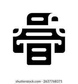 printer glyph icon. Strong and solid vector icon for websites, mobile interfaces, presentations, and visual branding. High quality and easy to edit.