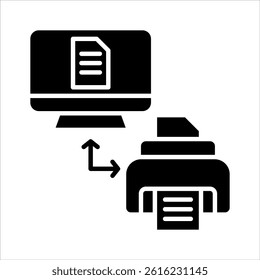 printer glyph icon vector illustration