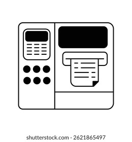 ícone de contorno de glifo de impressora com ilustração de stock de vetor de fundo branco
