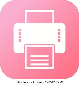 Printer glyph round corner multi color gradient BG